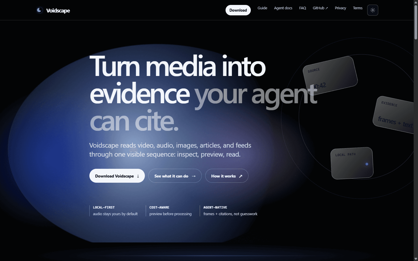 Voidscape — Turning Personal Media into Citable Evidence screenshot 1