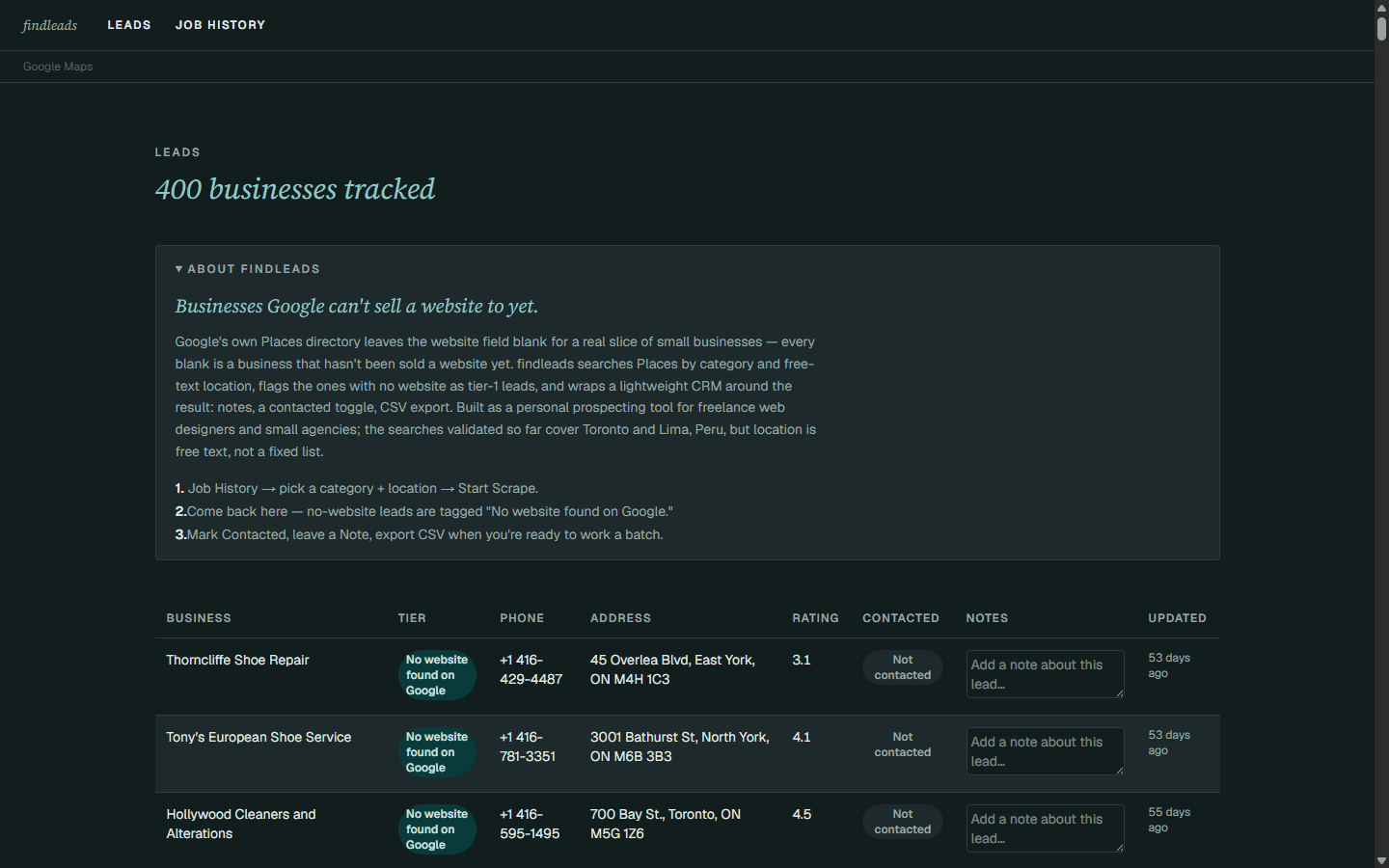 FindLeads — Lead Generation with a Built-in CRM screenshot 1